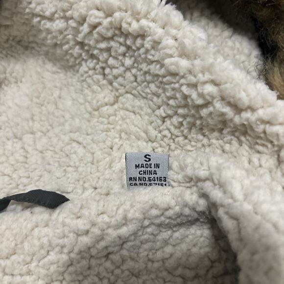 Levi's Jacket Womens Size Small Green Hooded Sherpa Lined Parka Faux Fur Trim - Picture 4 of 7